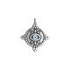 Enameled Zamak Pendant Round with Evil Eye 28mm/3mm Ø2.3mm