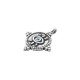 Enameled Zamak Pendant Round with Evil Eye 28mm/3mm Ø2.3mm