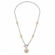 Collana con Chiusura a T, Stella Dorata e Catena di Cristallo