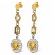 Earrings with Two-Tone Sun Medallions & Sparkling Crystals