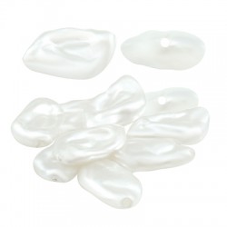 Pearl ABS Irregular Bead Flat 18x10mm Ø1mm