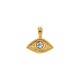 Stainless Steel 304 Charm Evil Eye with Crystal 12x11mm