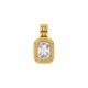 Stainless Steel 304 Charm Rectangular with Crystal 9x17mm