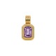 Stainless Steel 304 Charm Rectangular with Crystal 9x17mm