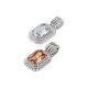 Pendentif Rectangulaire en Acier Inoxydable 304 avec Cristal 9 x 17 mm