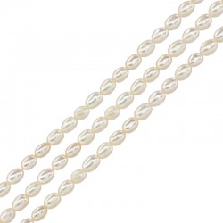 Μαργαριτάρι Χάντρα Οβάλ ~3-4mm Ø0.8mm (~77τμχ)