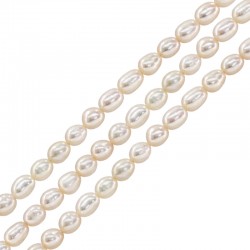 Μαργαριτάρι Χάντρα Οβάλ ~4-5mm Ø0.8mm (~65τμχ)
