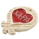 Enameled Ceramic Pendant Pomegranate with Heart 52x64mm