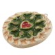 Enameled Ceramic Pendant Round with Flower Heart 58mm