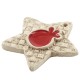 Enameled Ceramic Pendant Star with Pomegranate 67x64mm