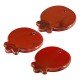 Enameled Ceramic Pendant Gold Red Pomegranate 44x50mm