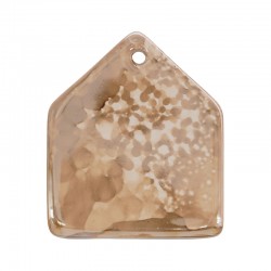 Ciondolo in Ceramica Smaltata a Forma di Casa 40X49 mm