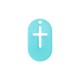 Plexi Acrylic Pendant Blue Tag with Cross 21x38mm