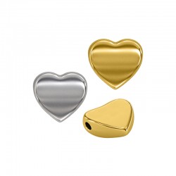 Breloque Cœur en Métal/Zamac, 12mm (Ø 1.6mm)