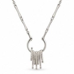 Collar Con Barra En U De Plata Y Barras Colgantes De Plata