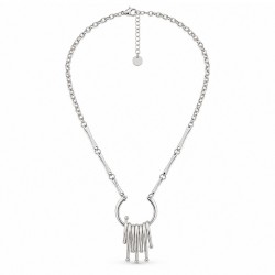 Collana con Barra a U in Argento e Pendenti a Goccia in Argento