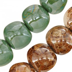 Enameled Ceramic Bead Round 43x50mm Ø~5.5mm