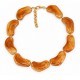 Collier avec perles irrégulières couleur miel et touches dorées