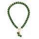 Collana con Cubi Trasparenti Verdi e Anello Dorato