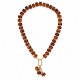 Collana con Cubetti Trasparenti Marroni e Anello Dorato