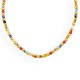 Collier avec petites perles multicolores et perles rondes dorées