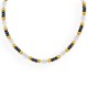 Collier avec Perles Ovales Transparentes et Cristaux Gris