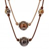 999° Silver Antique Plated/ 5µm/ Brown/ Beige