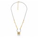 Collana con Barra a U in Argento e Pendenti a Goccia in Oro e Argento