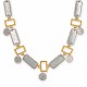 Collana con Placche d'Argento ed Elementi Geometrici Dorati