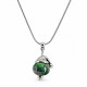 Collana con Perla in Ceramica Verde e Cappuccio in Argento