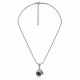 Collar Con Una Cuenta De Cerámica Marrón Y Tapa De Plata