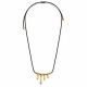 Collana con Ciondolo a Goccia in Oro e Cordoncino Nero
