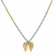 Collana con Ali Bicolori e Barre Dorate su Catena