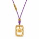 Collier avec Papillon Doré et Cordon Tressé Violet