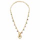Collana con Perline Multicolori e Cuore Dorato con Strass