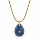 Necklace with Blue Lapis Teardrop & Fine Gold Chain