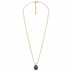 Collier avec une larme en lapis-lazuli bleu et une fine chaîne en or
