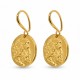 Boucles d’oreilles en or avec pièce de monnaie en relief