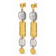 Boucles d'oreilles avec éléments bicolores texturés et breloque ronde
