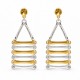 Boucles d'oreilles avec motif géométrique bicolore et base pendante