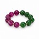 Bracelet avec des perles vert-violet et des perles rondes dorées