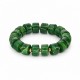 Pulsera Con Cubos Verdes Y Cuentas Redondas Doradas