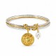 Bracelet with Two-Tone Bangles, Gold Coin & Pearl