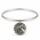 Bracciale con Braccialetto Liscio in Argento e Moneta in Rilievo