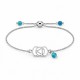 Bracciale con Simbolo dei Chakra in Argento e Perline Turchesi
