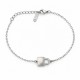 Bracelet en Acier Inoxydable avec Chaîne Argentée et Cadenas Minimaliste