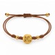 Bracelet avec inscription « La Vie en Rose » en acier inoxydable sur cordon marron