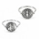 Bague avec pièce tournante en argent représentant un cerf et une abeille
