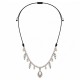 Necklace with Silver Ethnic Charms & Beads on Black Cord