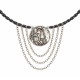Collar con Hematita Negra y Moneda de Plata con Cadenas